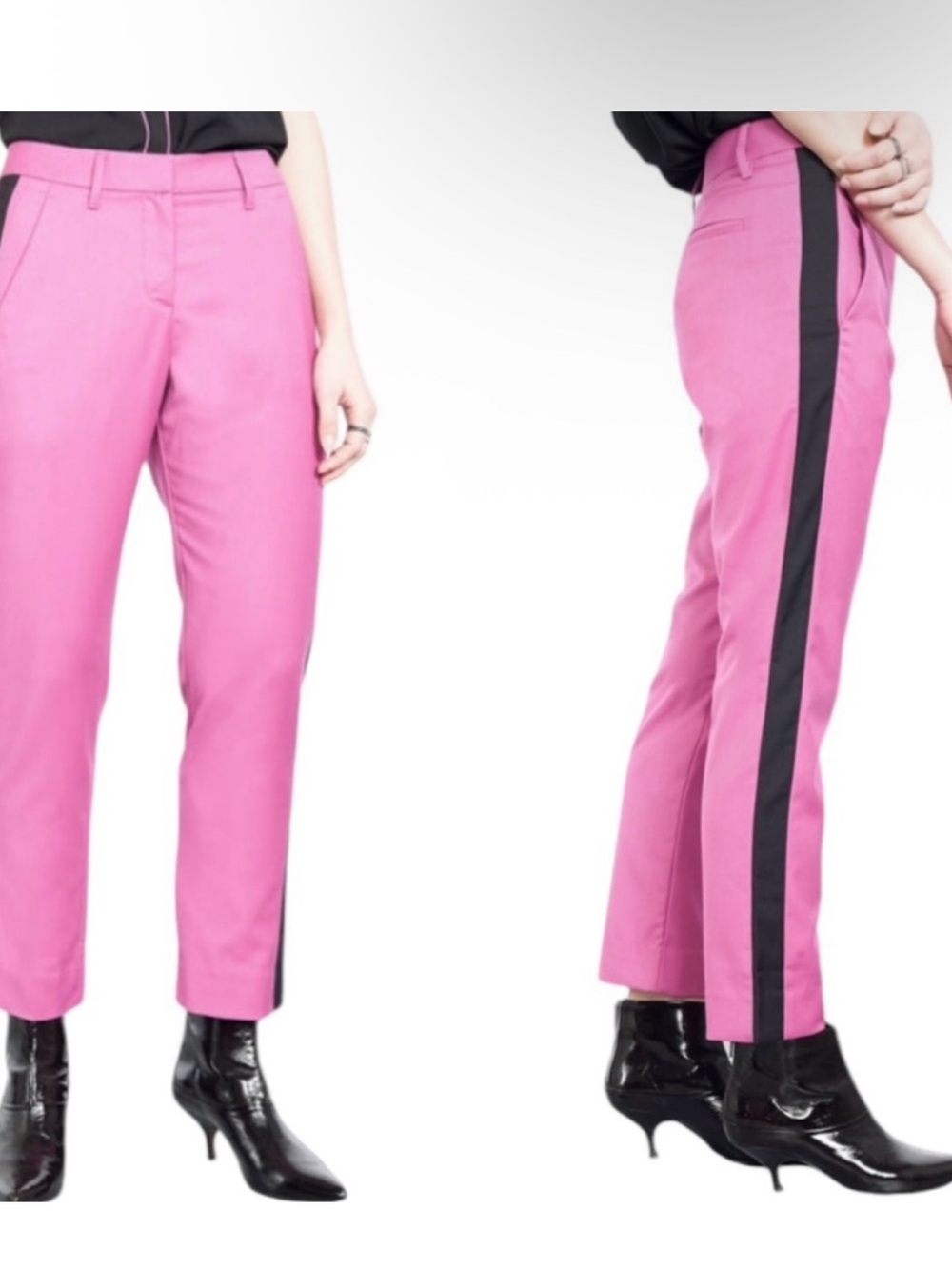 Wildfang The Empower Colorblock slim crop pant Magenta and black size 10